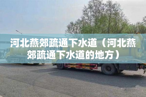 河北燕郊疏通下水道（河北燕郊疏通下水道的地方）