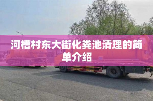 河槽村东大街化粪池清理的简单介绍