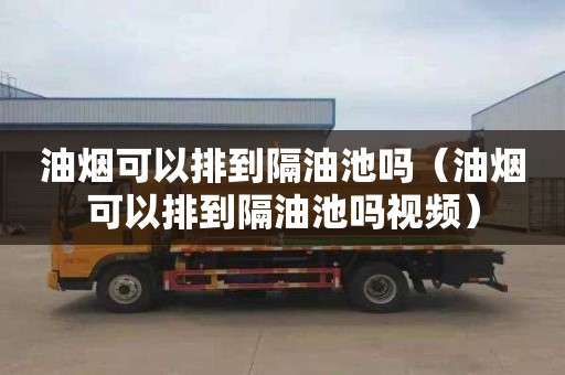 油烟可以排到隔油池吗（油烟可以排到隔油池吗视频）