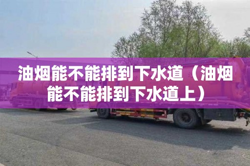 油烟能不能排到下水道（油烟能不能排到下水道上）