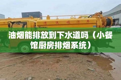 油烟能排放到下水道吗（小餐馆厨房排烟系统）