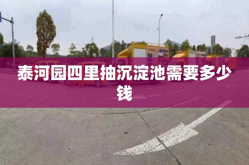 泰河园四里抽沉淀池需要多少钱