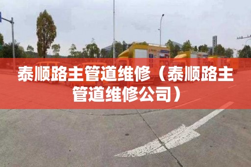 泰顺路主管道维修（泰顺路主管道维修公司）