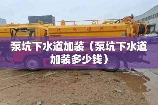 泵坑下水道加装（泵坑下水道加装多少钱）