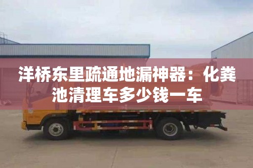 洋桥东里疏通地漏神器：化粪池清理车多少钱一车