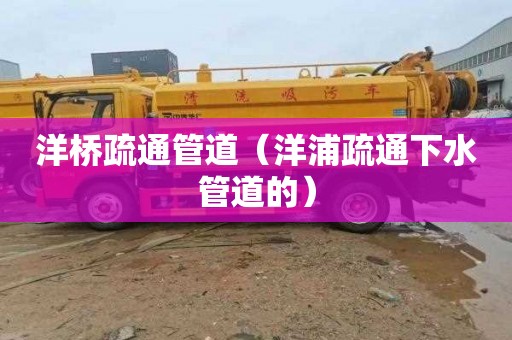 洋桥疏通管道（洋浦疏通下水管道的）