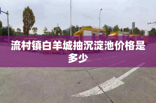 流村镇白羊城抽沉淀池价格是多少
