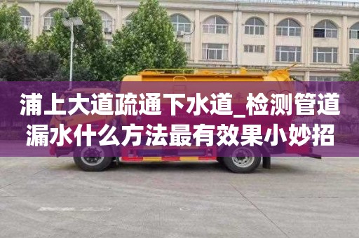 浦上大道疏通下水道_检测管道漏水什么方法最有效果小妙招解决烦恼
