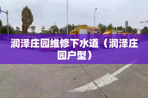 润泽庄园维修下水道（润泽庄园户型）