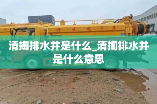 清掏排水井是什么_清掏排水井是什么意思