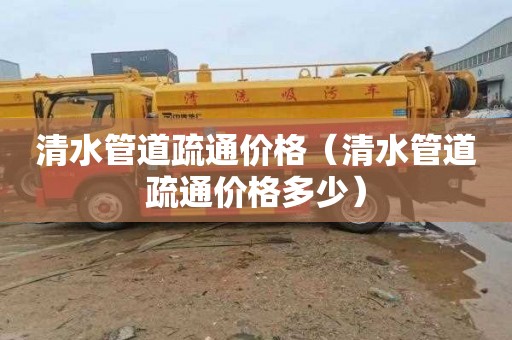 清水管道疏通价格（清水管道疏通价格多少）