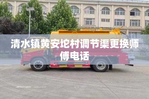 清水镇黄安坨村调节渠更换师傅电话