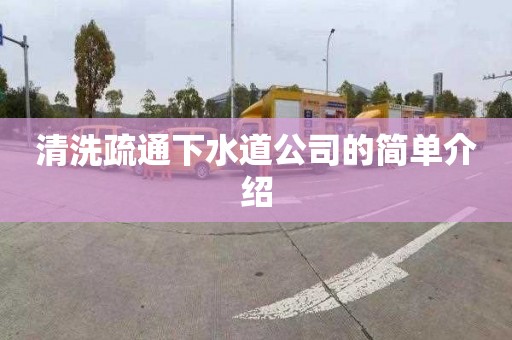 清洗疏通下水道公司的简单介绍