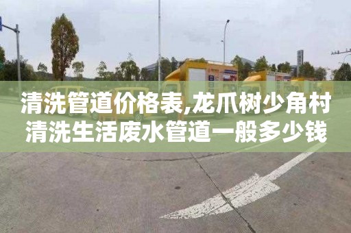 清洗管道价格表,龙爪树少角村清洗生活废水管道一般多少钱