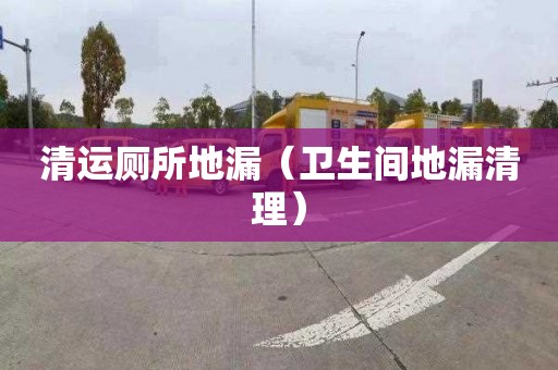 清运厕所地漏（卫生间地漏清理）