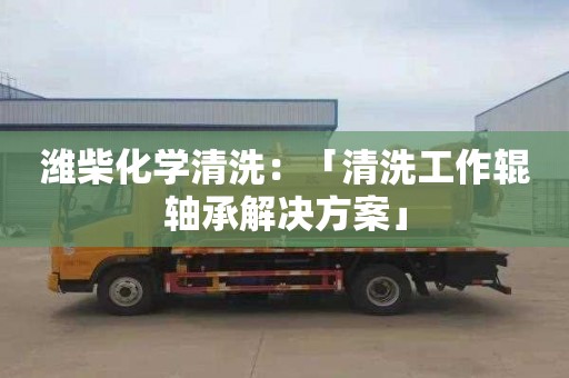 潍柴化学清洗：「清洗工作辊轴承解决方案」