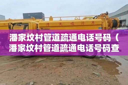 潘家坟村管道疏通电话号码（潘家坟村管道疏通电话号码查询）