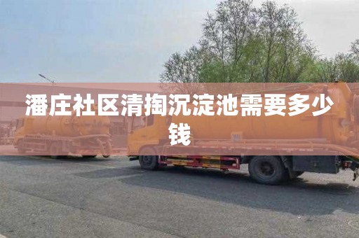 潘庄社区清掏沉淀池需要多少钱