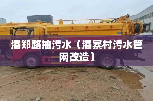 潘郑路抽污水（潘寨村污水管网改造）
