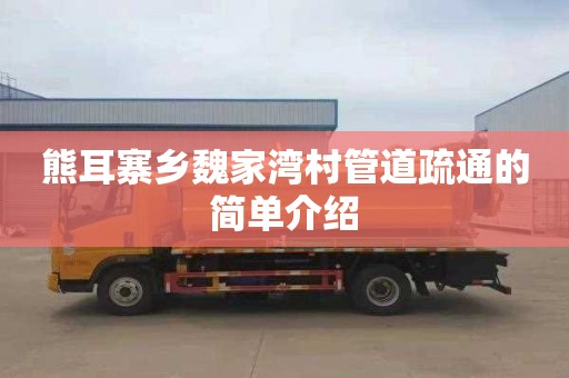熊耳寨乡魏家湾村管道疏通的简单介绍