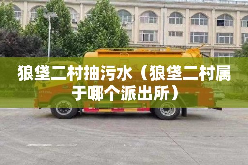 狼垡二村抽污水（狼垡二村属于哪个派出所）