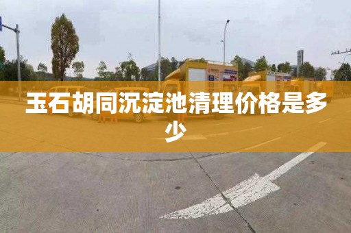 玉石胡同沉淀池清理价格是多少