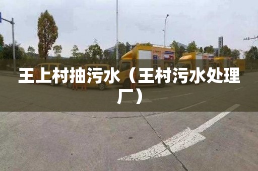 王上村抽污水（王村污水处理厂）