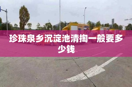珍珠泉乡沉淀池清掏一般要多少钱