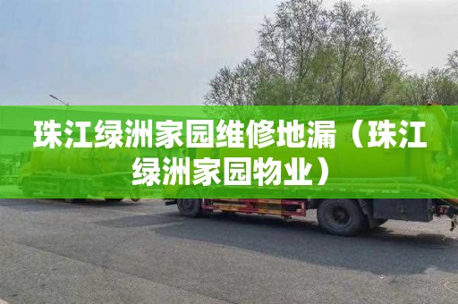 珠江绿洲家园维修地漏（珠江绿洲家园物业）
