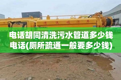 电话胡同清洗污水管道多少钱电话(厕所疏通一般要多少钱)