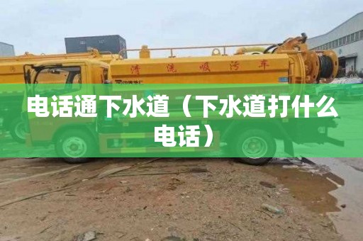 电话通下水道（下水道打什么电话）