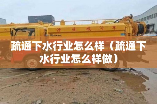 疏通下水行业怎么样（疏通下水行业怎么样做）