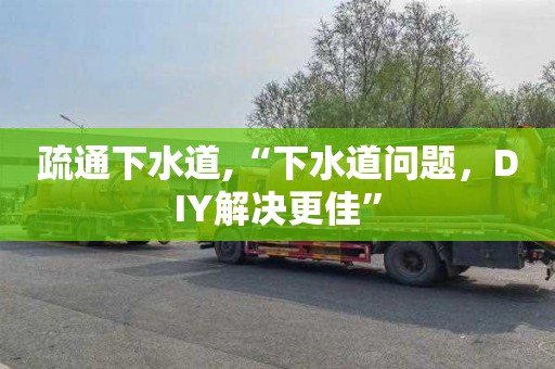 疏通下水道,“下水道问题，DIY解决更佳”