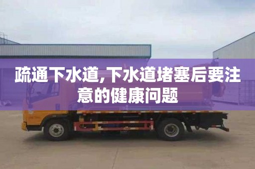 疏通下水道,下水道堵塞后要注意的健康问题