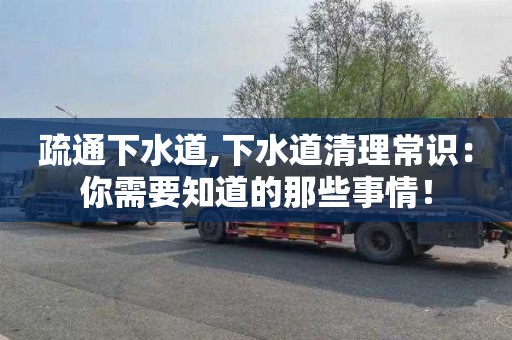 疏通下水道,下水道清理常识：你需要知道的那些事情！