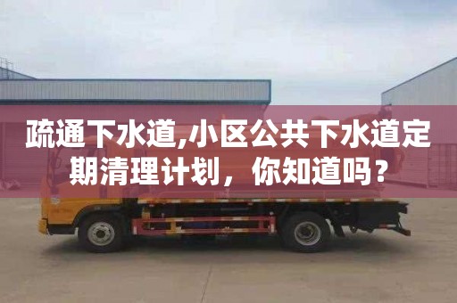 疏通下水道,小区公共下水道定期清理计划，你知道吗？