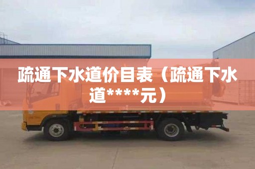 疏通下水道价目表（疏通下水道****元）
