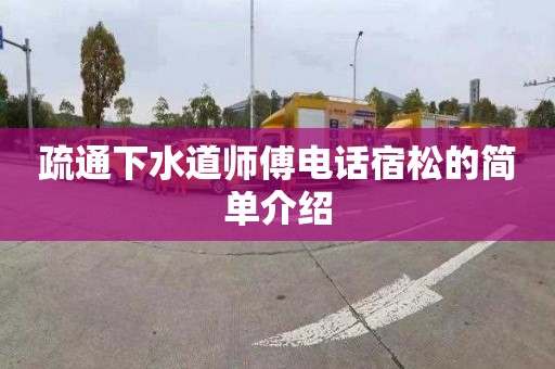 疏通下水道师傅电话宿松的简单介绍