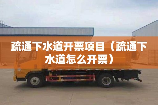 疏通下水道开票项目（疏通下水道怎么开票）