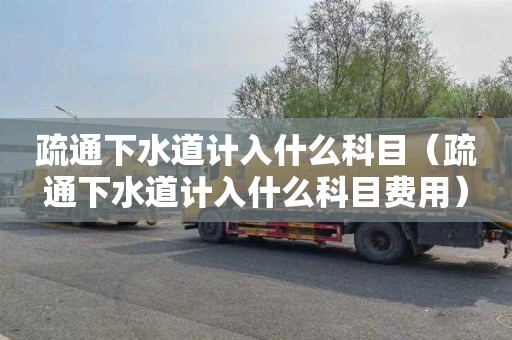 疏通下水道计入什么科目（疏通下水道计入什么科目费用）