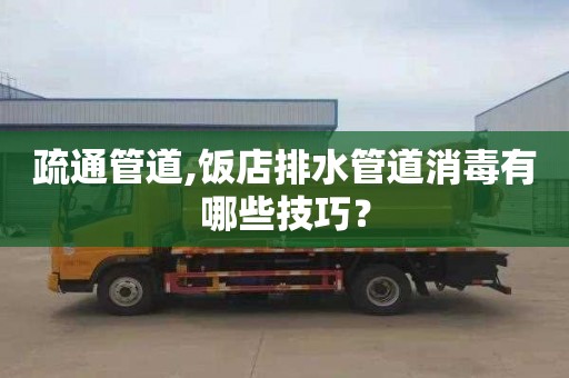 疏通管道,饭店排水管道消毒有哪些技巧？