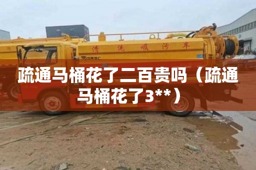疏通马桶花了二百贵吗（疏通马桶花了3**）