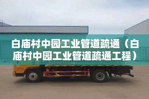 白庙村中园工业管道疏通（白庙村中园工业管道疏通工程）