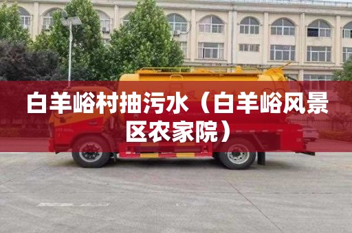 白羊峪村抽污水（白羊峪风景区农家院）
