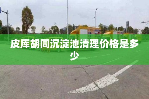 皮库胡同沉淀池清理价格是多少