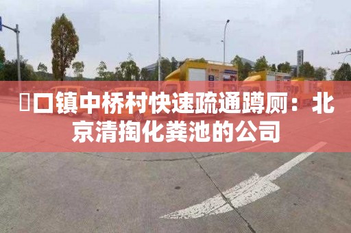硲口镇中桥村快速疏通蹲厕：北京清掏化粪池的公司