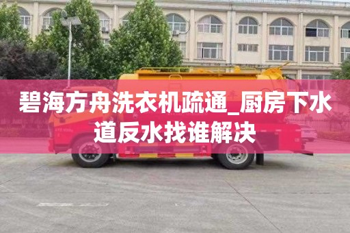 碧海方舟洗衣机疏通_厨房下水道反水找谁解决