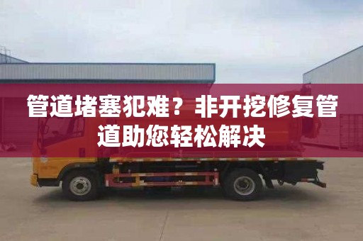 管道堵塞犯难？非开挖修复管道助您轻松解决