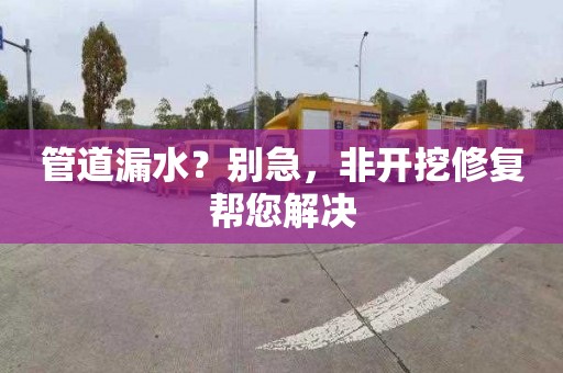 管道漏水？别急，非开挖修复帮您解决