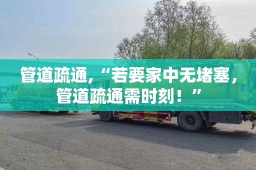 管道疏通,“若要家中无堵塞，管道疏通需时刻！”